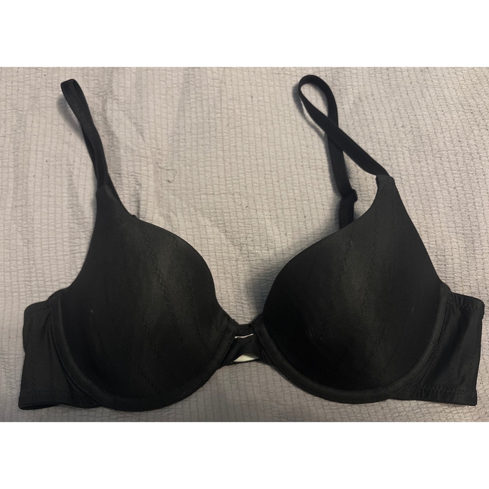 Lily of France Black French Charm Demi Push-up Underwire Bra, Size‎ 34B